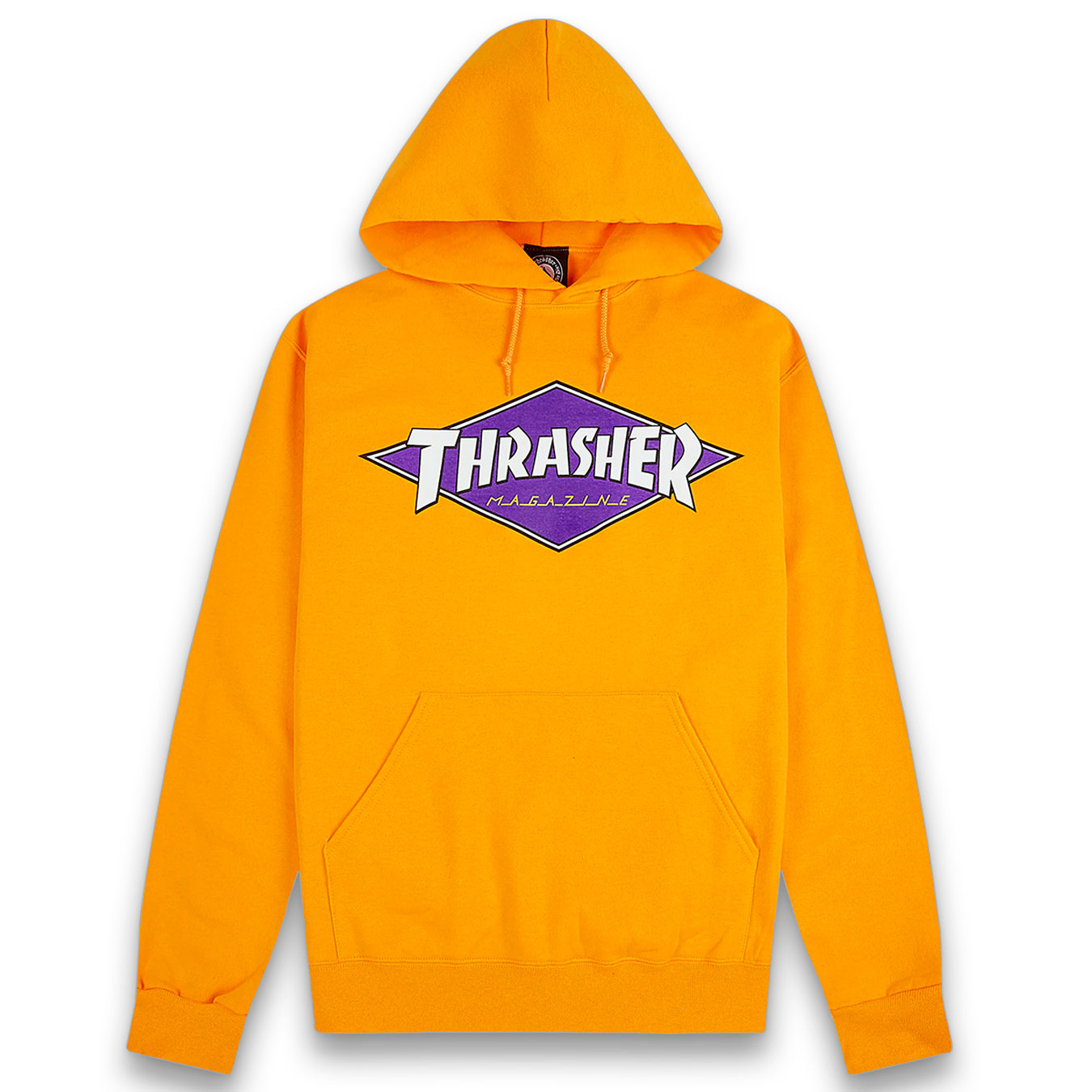 <b>Thrasher</b> Mag Polera con capucha y canguro 100% algodon Color AMARILLO.